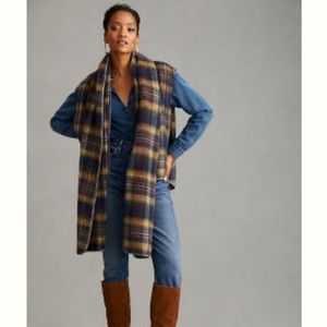 ANTHROPOLOGIE PLAID VEST WITH SCARF